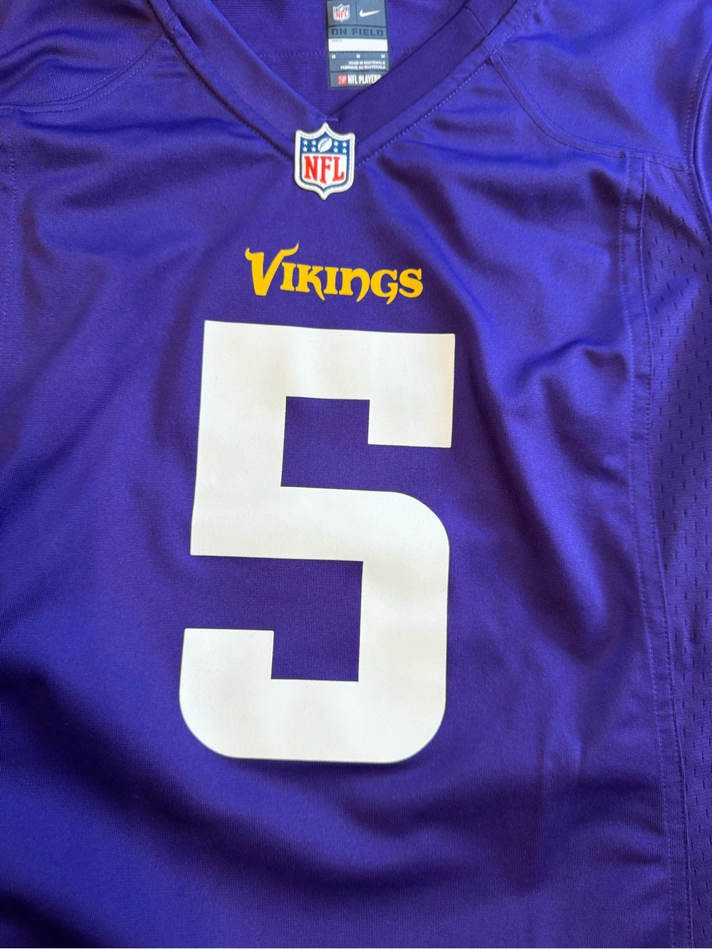 NFL Purple Minnesota Vikings Bridgewater 5 Nike Football Jersey - Sz M - NEW - Picture 3 of 14